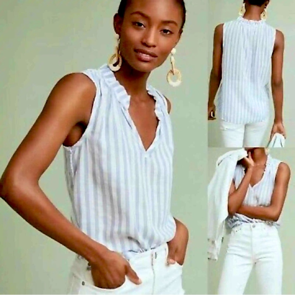 Anthropologie Brand - cloth & stone Sleeveless Striped Blouse